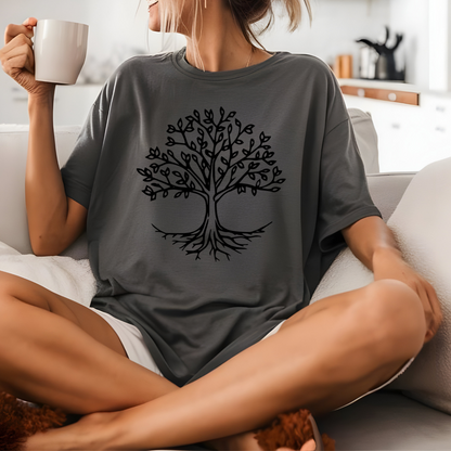 Minimal Line Art Tree T-Shirt