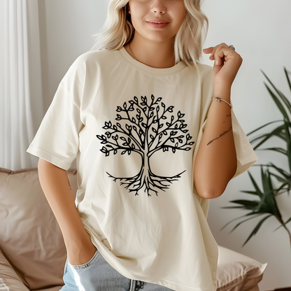 Minimal Line Art Tree T-Shirt