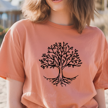 Minimal Line Art Tree T-Shirt