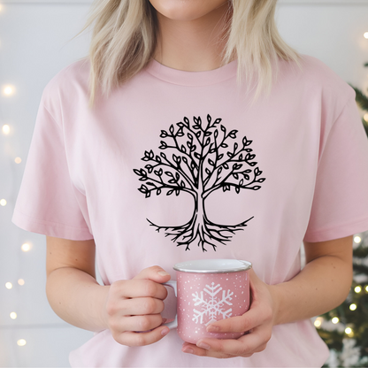 Minimal Line Art Tree T-Shirt